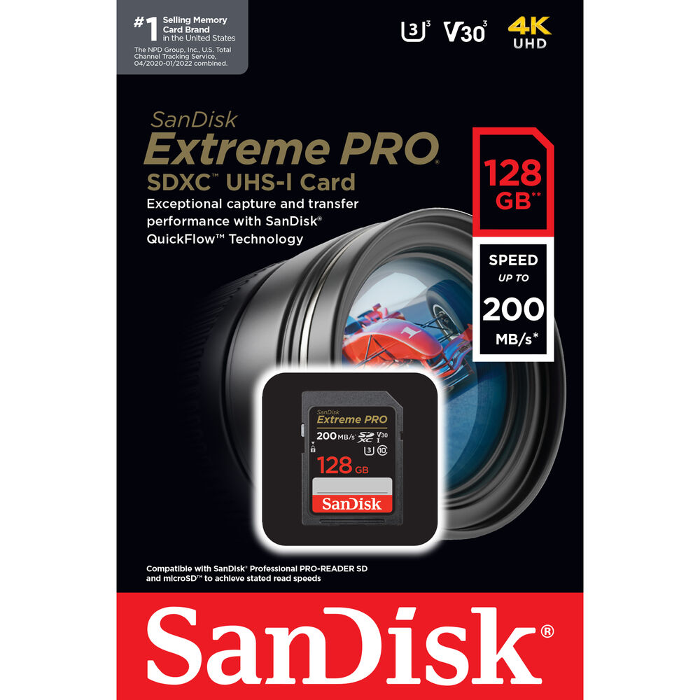 SanDisk SDXC 128GB Extreme Pro 200MB/s UHS-I Cass10 U3 V30 - 5